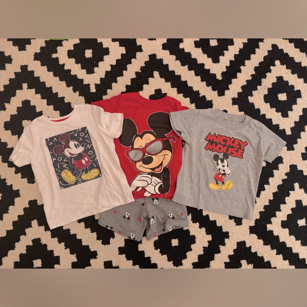 Disney Red and Gray Short Sleeve Tees
